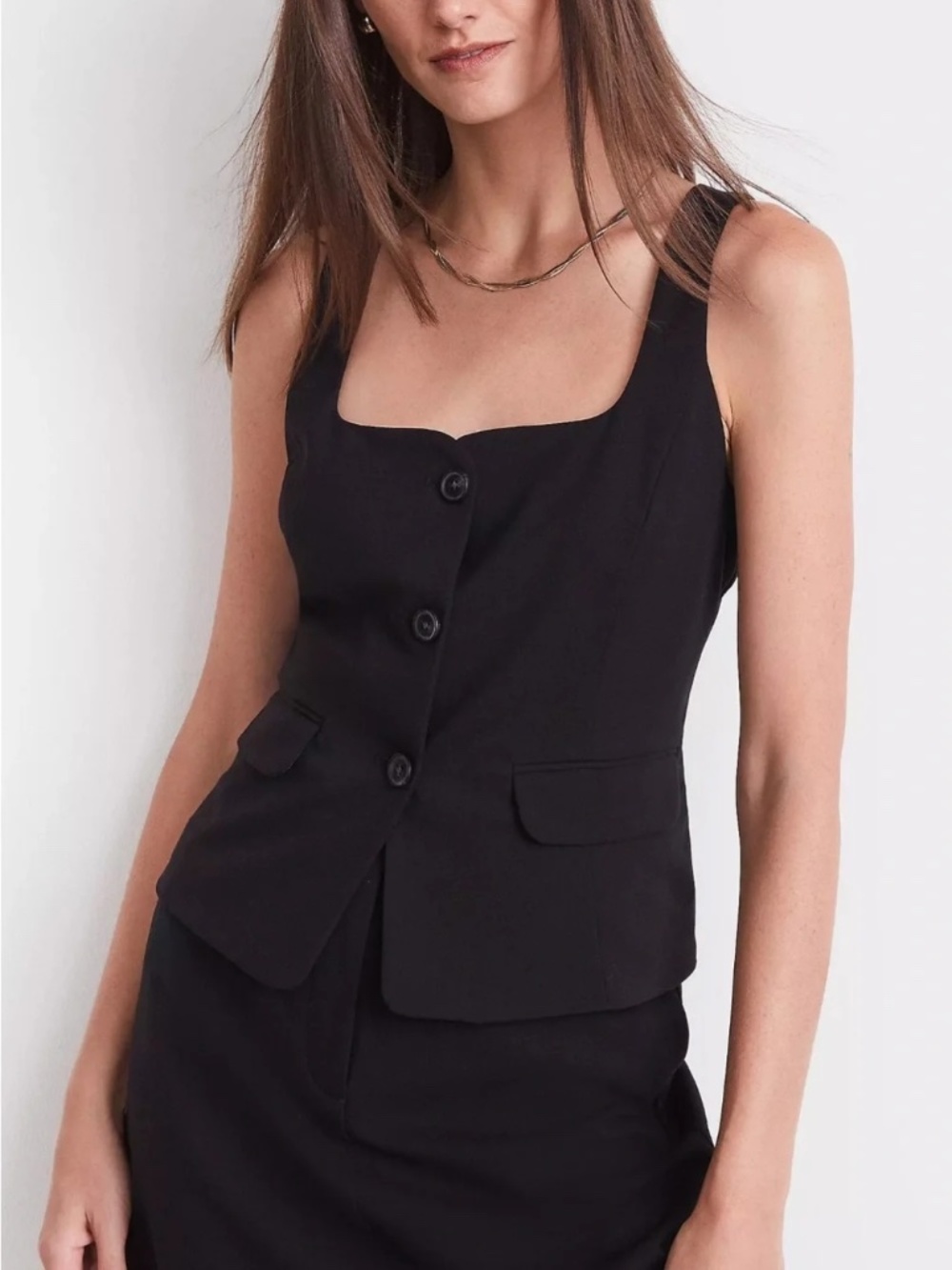 Loft Versa season less square neck pocket vest - Size large